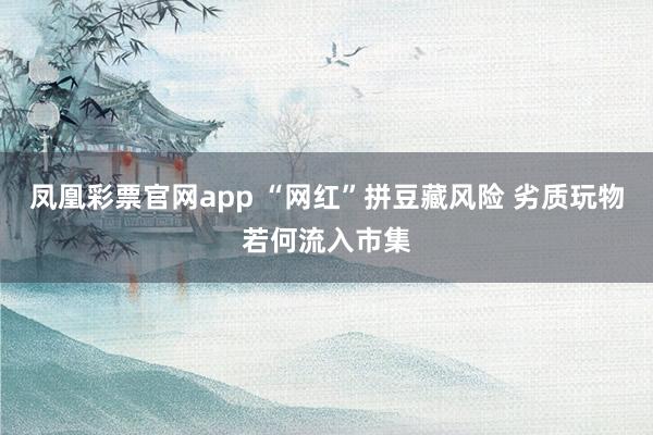 凤凰彩票官网app “网红”拼豆藏风险 劣质玩物若何流入市集