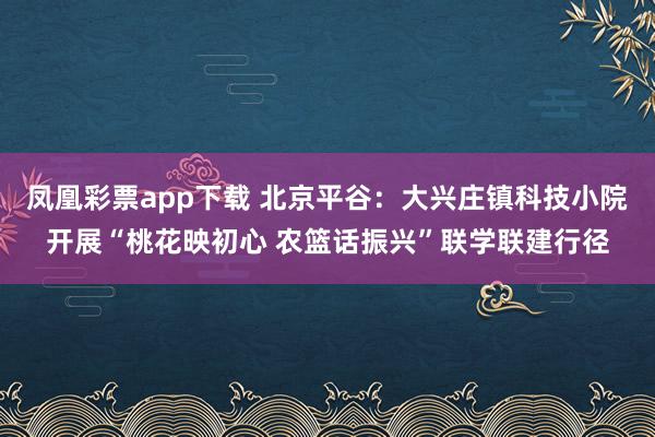 凤凰彩票app下载 北京平谷：大兴庄镇科技小院开展“桃花映初心 农篮话振兴”联学联建行径