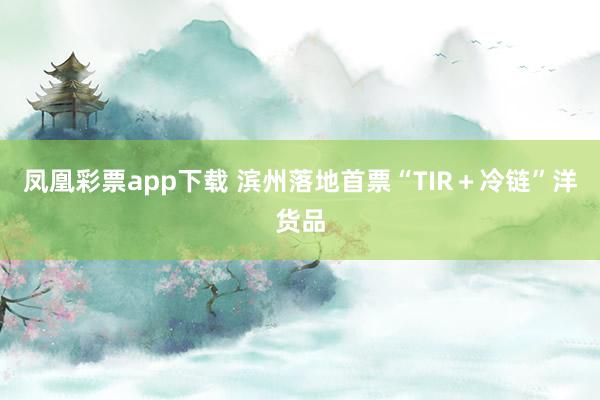 凤凰彩票app下载 滨州落地首票“TIR＋冷链”洋货品