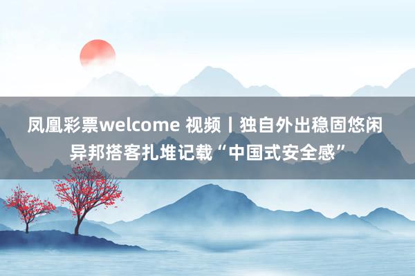 凤凰彩票welcome 视频丨独自外出稳固悠闲 异邦搭客扎堆记载“中国式安全感”