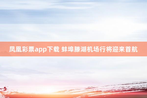 凤凰彩票app下载 蚌埠滕湖机场行将迎来首航