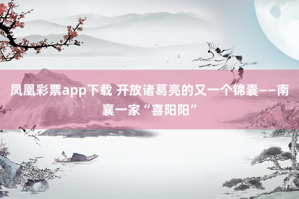 凤凰彩票app下载 开放诸葛亮的又一个锦囊——南襄一家“喜阳阳”