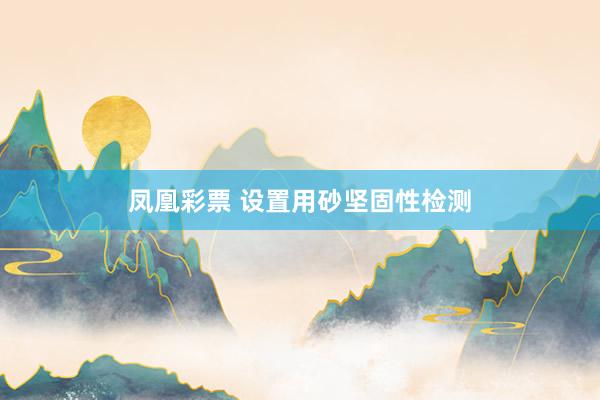 凤凰彩票 设置用砂坚固性检测