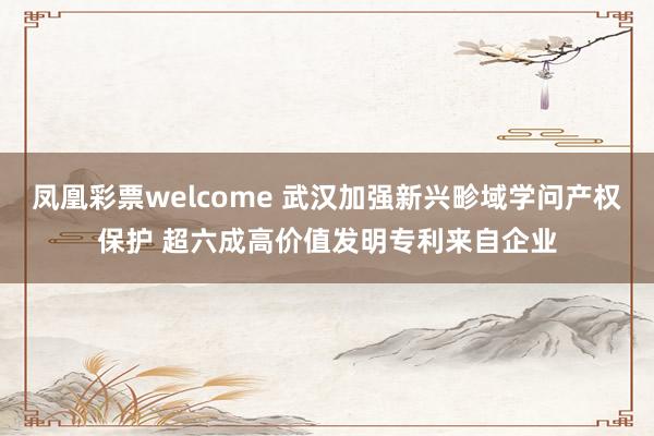 凤凰彩票welcome 武汉加强新兴畛域学问产权保护 超六成高价值发明专利来自企业