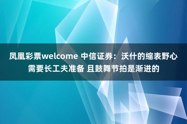 凤凰彩票welcome 中信证券：沃什的缩表野心需要长工夫准备 且鼓舞节拍是渐进的