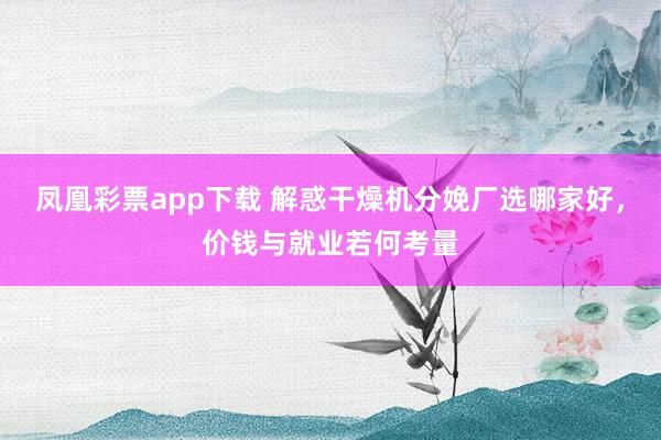 凤凰彩票app下载 解惑干燥机分娩厂选哪家好，价钱与就业若何考量