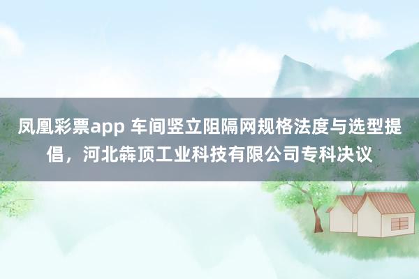 凤凰彩票app 车间竖立阻隔网规格法度与选型提倡，河北犇顶工业科技有限公司专科决议