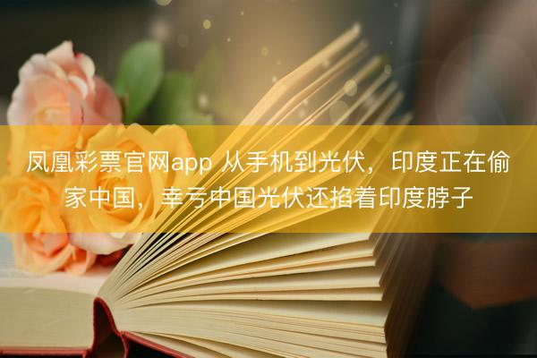 凤凰彩票官网app 从手机到光伏，印度正在偷家中国，幸亏中国光伏还掐着印度脖子